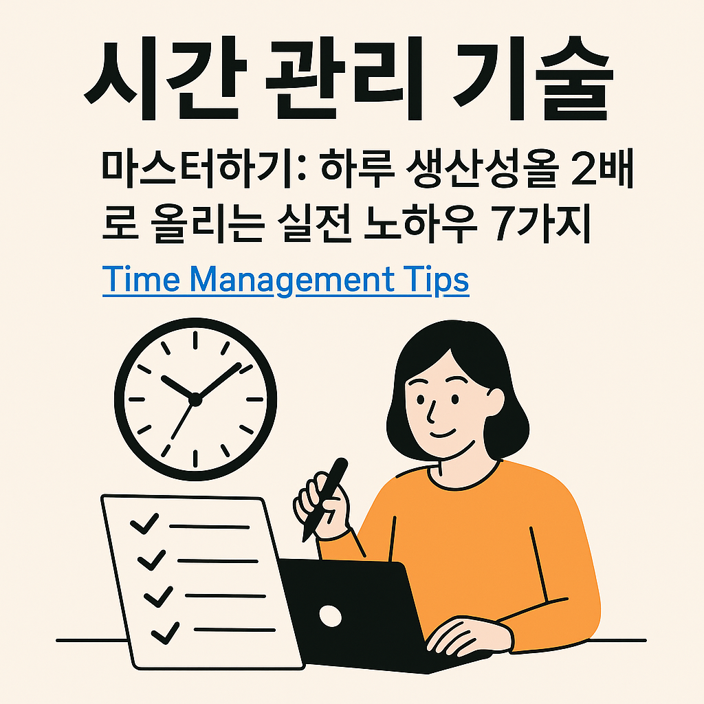 시간 관리 기술로 하루 생산성을 2배로 올리는 방법